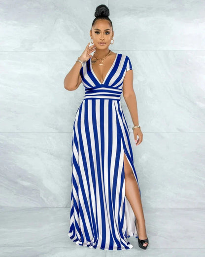 Navoby high-waisted striped dress