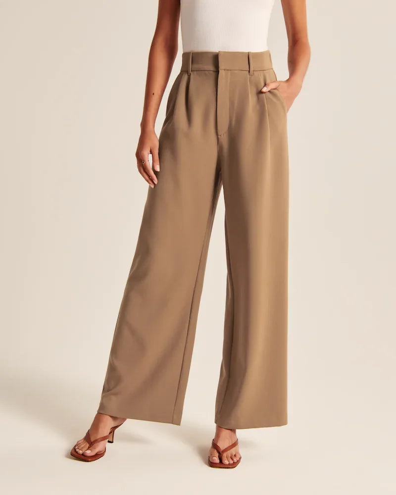 High waisted tailored trousers 