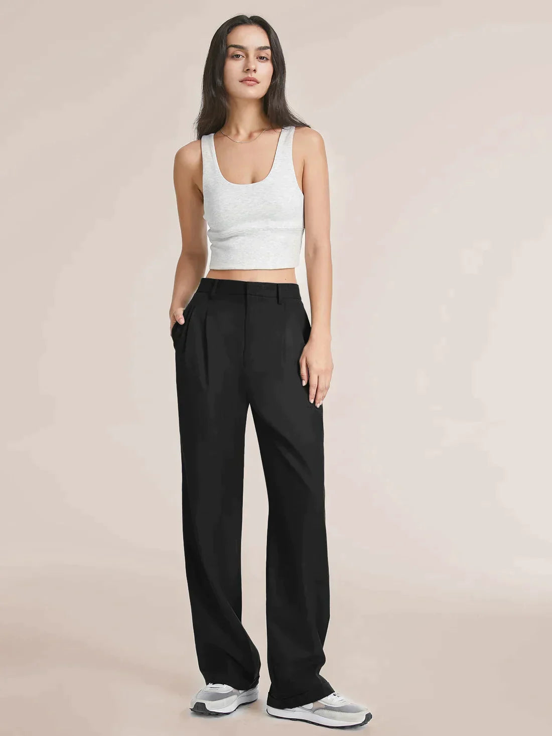 High waisted tailored trousers 